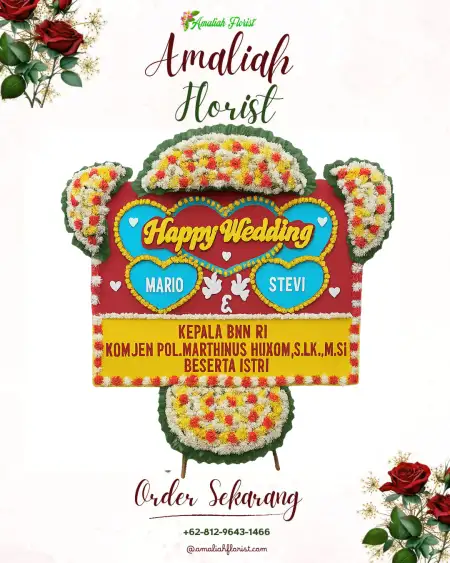 Papan Bunga Pernikahan Saggra Agung